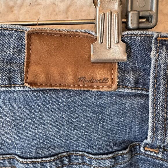 Madewell Jeans Distressed Size 34P 10" High Rise Skinny Blue Raw Hem - Picture 11 of 16